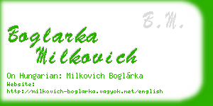 boglarka milkovich business card